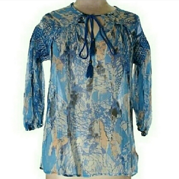 Tracy Reese Sz P Sheer Peasant Balloon Sleeve (A) - Picture 2 of 5